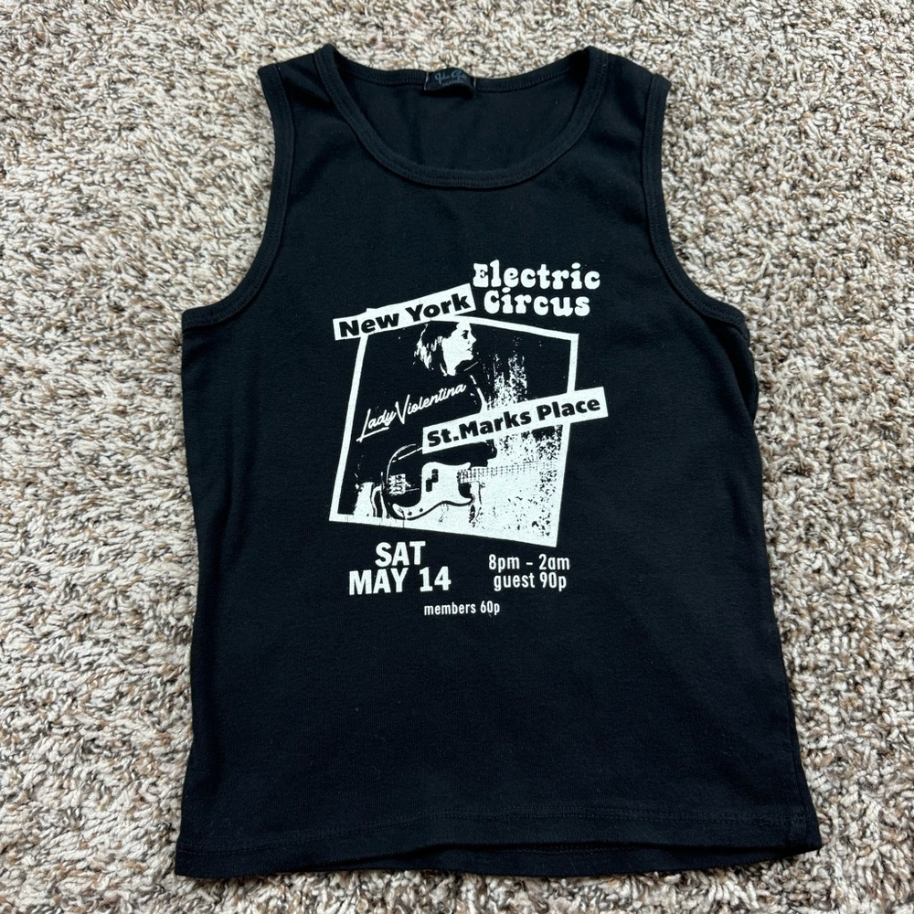John Galt Black Electric Circus Tank Top